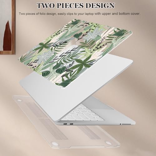 Compatible with MacBook Neo 13 inch Case 2026 Model A3404 Cover, Ultra-Thin Pattern Plastic Hard Shell Case Keyboard Cover Screen Protector Dust Plug, Tropical Green Leaves - color: Tropical Green Leaves