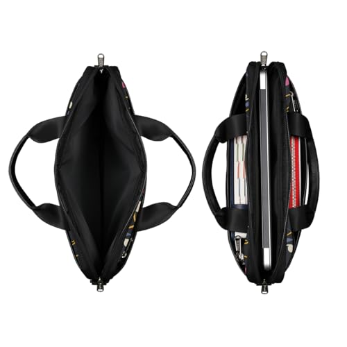 Laptop Shoulder Bag for Women Men, Waterproof Computer Case Messenger Bag Briefcase for Business Office Travel - color: Music Note