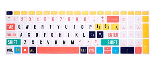 English Silicone Keyboard Cover for HP Envy x360 15.6''Series /2020 2019 Pavilion 15/Pavilion x360 15.6" Series/Envy 17 17.3" Series/Laptop 15t 17t 17-ca0011nr 17-by0040nr,Creative Rainbow Font - color: Z2-Creative Rainbow Font
