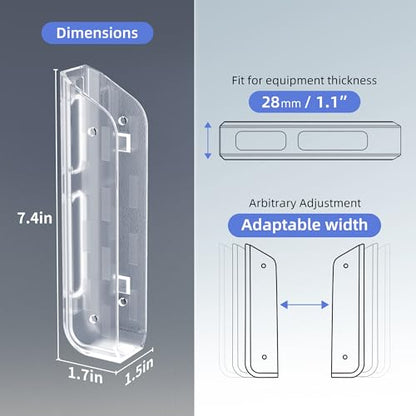 Clear Wall & Under Desk Laptop Mount Holder–Adhesive & Screw in,1.02"/ 26 mm,Anti-Scratch Pads,Universal for MacBooks,Surface,Keyboards,Tablets,Switch &More - color: Transparent