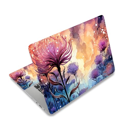 12.1 13 13.3 14 15.4 15.6 Inch Laptop Skin Decal, Laptop Skins Stickers Decals for Notebook PC, Universal Reusable Vinyl Laptop Cover Sticker, Waterproof Art Protector I Blossom Purple Flower - color: Blossom Purple Flower