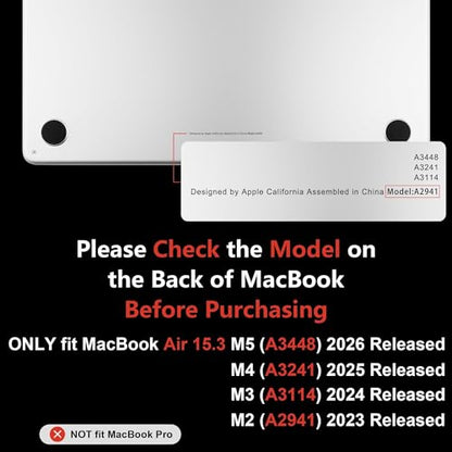 MEEgoodo for M5/M4/M3/M2 MacBook Air 15 inch Case 2026 2025 2024 2023, Case Fit Model (A3448/A3241/A3114/A2941) for MacBook Air 15.3 inch, Blue & White Polka Dots - color: Blue & White Polka Dots