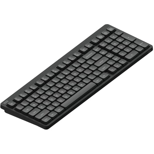 NuPhy Node100 Wireless Mechanical Keyboard, Hot Swappable Custom Low Profile Keyboard, 103 Keys Computer Gaming Keyboards, Supports Touch Gestures, PBT Keycaps, RGB Backlit, Bluetooth/2.4GHz/USB-C - color: Gray, size: Low-profile Blush Nano Switch