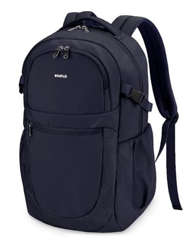 ECOHUB Travel Backpack for Women, 17.3 inch Suspended Laptop Backpack, Fashion Water-Resistant 28L Personal Item Bag with 12 Pockets for Causal, Work, Blue - color: Blue