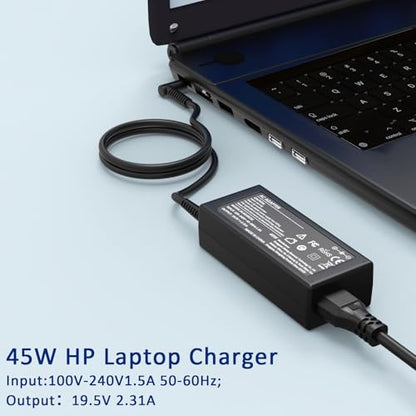 Replacement for HP Laptop Charger 45W;Compatible with HP Stream Pavilion Laptop Computer Blue Tip Power Adapter