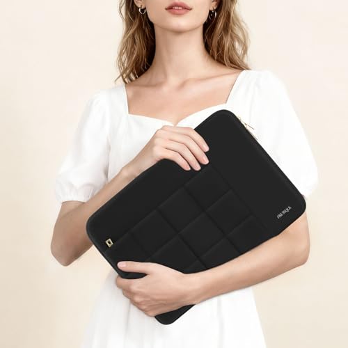 Laptop Case 13.3 inch,13-13.3 inch Puffy Laptop Sleeve Compatible with MacBook Neo/Air 13 13.6/Pro 13/Pro 14,HP Dell ASUS Acer Lenovo,Twelve Square Quilted Computer Bag with 2 Pockets,Black - color: Black, size: 13.3 inch