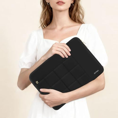 Laptop Case 13.3 inch,13-13.3 inch Puffy Laptop Sleeve Compatible with MacBook Neo/Air 13 13.6/Pro 13/Pro 14,HP Dell ASUS Acer Lenovo,Twelve Square Quilted Computer Bag with 2 Pockets,Black - color: Black, size: 13.3 inch