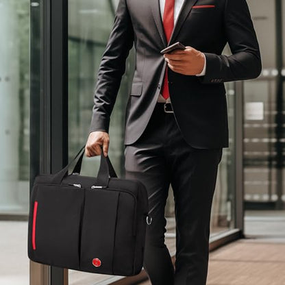 Omnpak 15.6" Laptop Briefcase with Combination Lock Anti Theft Notary Bag | Locking Laptop Bag, Water-Repellent, Shoulder Messenger Bag Satchel Notary Public Work Bag for Men Business Office - size: 15.6 inch