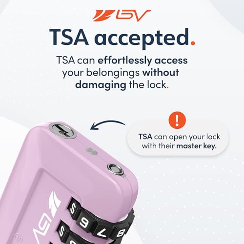 TSA Accepted Luggage Travel Lock, Set-Your-Own Combination Lock for School Gym Locker, Luggage Suitcase Baggage Locks, Filing Cabinets, Toolbox, Case (Purple, 2 Pack) - color: Purple 2-Pack