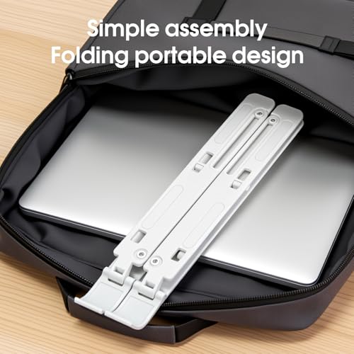 Portable Laptop Stand, Ergonomic Laptop Mount Support, Detachable Laptop Riser Notebook Holder Compatible with MacBook, Dell, Lenovo More 10-15.6" Laptops, Silver