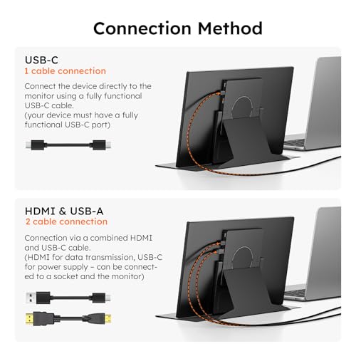15.6" Portable Monitor with Smart Cover, FHD 1080P IPS Travel Monitor for Laptop, Built-in Speaker& Stand, USB-C&Mini HDMI Screen Extender for Laptop Mac PC Phone Xbox PS4/5 Switch with Stand Case - style: 15.6 CASE