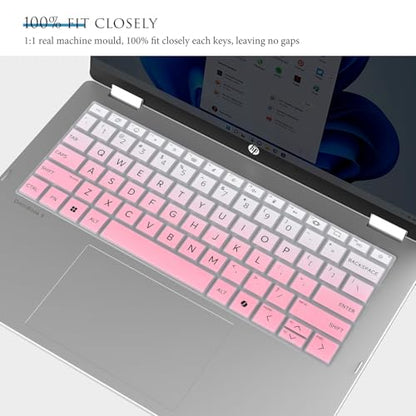 Keyboard Cover Skin for 14" HP OmniBook Laptop 14-fe0097nr / OmniBook 5 AI PC 14-he0099nr 14-he0017nr / OmniBook 5 Flip 14-fp0000 14-fp0057nr(Not for OmniBook X Flip 14-fm 14-fk 16-ar)-Gradual Pink - color: Gradual Pink
