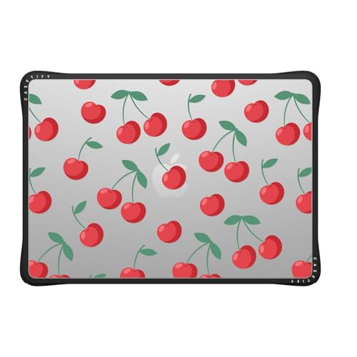 CASETiFY Impact MacBook Air 13.6" (M2-M5) Case [Cushioned Impact Corners/Scratch-Resistant/Anti-Slip Grip] - Cherries - Clear Black - color: Cherries, size: MacBook Air 13" (M2 - M5)