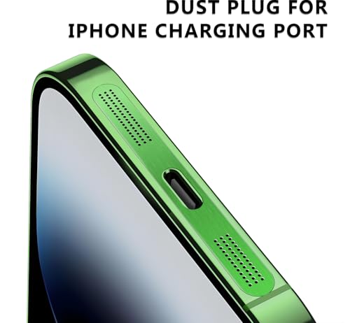 MysticHome for iPhone 17/16 Pro Accessories, 5 Pcs Cell Phone Speaker Anti-Dust Plugs, 1 Pcs USB C Dust Plug, Compatible with Speaker Dust Cover,Green - color: Green