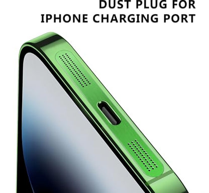 MysticHome for iPhone 17/16 Pro Accessories, 5 Pcs Cell Phone Speaker Anti-Dust Plugs, 1 Pcs USB C Dust Plug, Compatible with Speaker Dust Cover,Green - color: Green