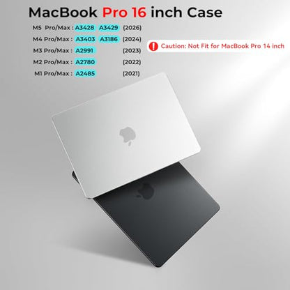BlueSwan Flexible Case for MacBook Pro 16 inch, M5-M1 Pro/Max 2026-2021 | Anti-Scratch Protective Laptop Cover with Grippy Matte Texture, Seamless Fit and Lightweiht, Frosted White - color: Frosted White, size: Pro 16-inch (2026-2021)