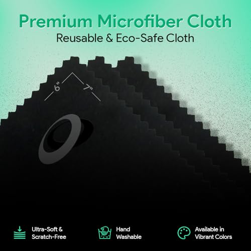Sparkle Anti-Reflective Lens Cleaner Spray with Microfiber Cloth for Eyeglasses, Sunglasses, Lenses, Screens, Tablets & Binoculars - Ammonia Free And Streak Free (Black/8oz 1Pk)