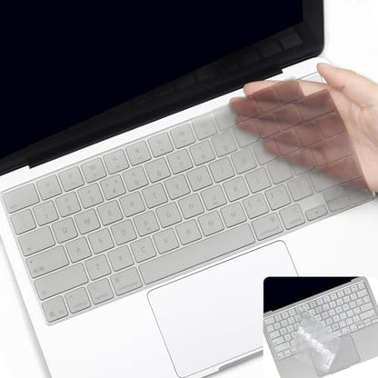 2 Pack Keyboard Cover for 2026 MacBook Neo 13" (Touch ID) & MacBook Pro 14"/16" M5-M1 Pro/Max, M5-M2 & MacBook Air 13"/15" M5-M1, Keyboard Protective Skin US Layout-TPU - color: GreyTPU+TPU