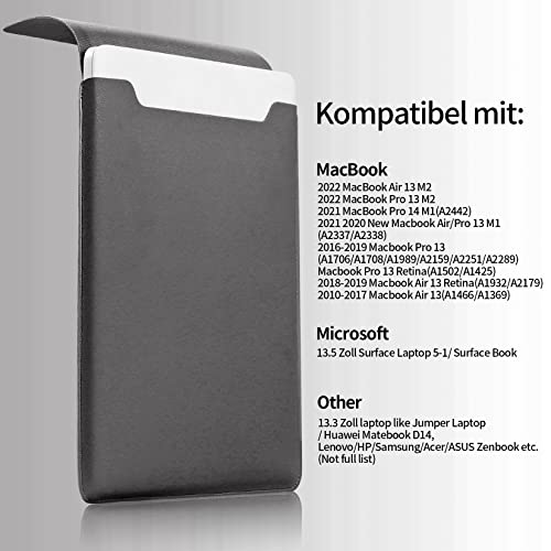 13.3-14 Inch Laptop Sleeve - Thin & Padded Case Compatible with 14" (2022), 13.3" (2015) Models | Portable Dark Gray Protective Sleeve (Dark Gray, 13.3-14 Inch) - color: Dark Gray