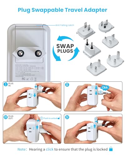 Universal Travel Adapter Kit, VINTAR PD 35W International Power Adapter with 3 USB Ports (2 USB C) and 4 AC Outlets, Type A,C,G,D,I,M Detachable Attachments, Adapter for US/EU/UK/India/AUS/Africa - style: 35W Type A/C/G/D/M/I-All in One Adapter