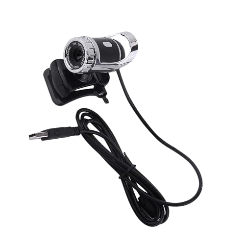 Webcam with Built in Microphone, 0 Pixels HD Rotatable Camera for PC Laptop, 360 Degree Rotation with Adjustable Stand, Silver - color: Silver