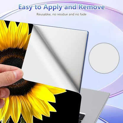 Laptop Skin Sticker Decal Cover,Yellow Sunflower | DIGTIALL Universal Laptop Skin Sticker, Waterproof Removable Notebook Decal Protector Cover for 12 13 14 15 Inch Laptops - color: Yellow Sunflower