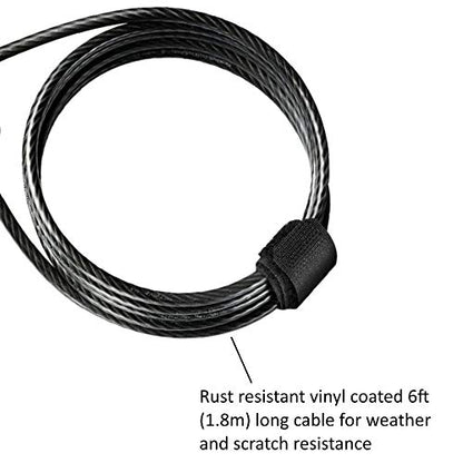 Master Lock 8417D Cable Lock, Python Adjustable Keyed Cable Lock, 6 ft. Long, 4 Pack Bundle with Keychain Light