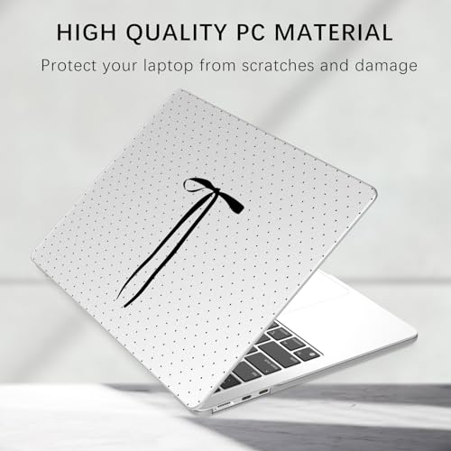Compatible with MacBook Air 13 inch Case M1 Cute Bow Polka Dot | A2337 A2179 A1932 2021-2018 Release | Protective Hard Shell Matte Cover for MacBook Air 13.3 inch - color: Black Bow D, size: MacBook Air 13.3 inch M1 A2337 A2179 A1932