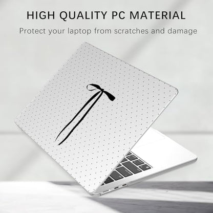 Compatible with MacBook Air 13 inch Case M1 Cute Bow Polka Dot | A2337 A2179 A1932 2021-2018 Release | Protective Hard Shell Matte Cover for MacBook Air 13.3 inch - color: Black Bow D, size: MacBook Air 13.3 inch M1 A2337 A2179 A1932