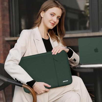 MOSISO Laptop Case 12.3 inch, 11-11.6 inch Laptop Sleeve Bag with Pocket | Compatible with MacBook Air 11.6, Acer HP Dell Lenovo Samsung, Surface Pro, Polyester Vertical Computer Bag, Midnight Green - color: Midnight Green, size: 12.3 inch