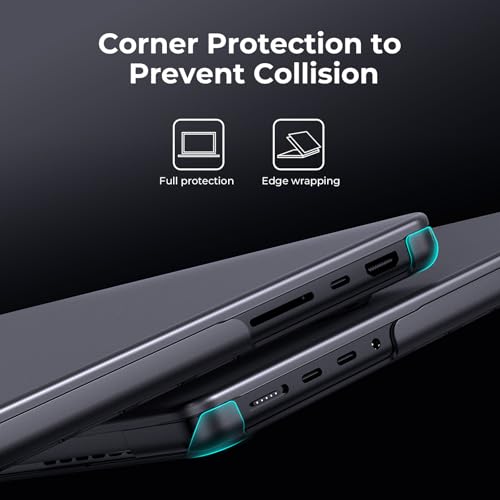 BlueSwan Matte Case for MacBook Pro 14 M5 M4 M3 M2 M1 Pro/Max 2026-2021 | 100% Color Match, Anti-Fingerprint, Anti-Scratch,Ultra Thin, Hard Shell Protective Cover, Space Black Clear - color: Space Black Clear