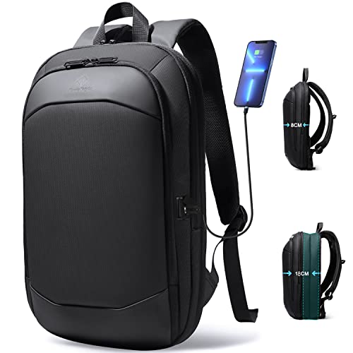 hk Business Backpack for Men,Slim & Expandable Backpack for 17 Inch Laptop | Waterproof Travel Backpacks with USB Charger,Anti-Theft Lightweight Large Work Computer Bag,College Backpack for Men Women - color: Black, size: 17.3 Inch