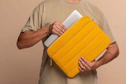 ANECDOTE Laptop Case 15-16 Inch – A Perfect Laptop Sleeve - Compatible with MacBook Air/Pro 15 inch M3 M2 M1 Chip Pro Max 2023-2021 – Fits Well, Made of 100% Nylon with Aesthetic Design (Marigold) - color: Marigold, size: 15-16 inches