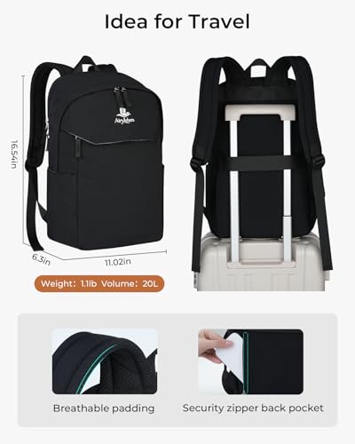 School Backpack for Teens, College Backpack Fits 15.6 Inch Laptop | Travel Backpack for Men Women, Book Bag, Casua Daypack, Water Resistant Fabric, Scratchproof Laptop Compartment, (Black) - color: Black