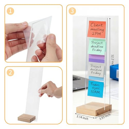 2PCS Monitor Memo Board Portable Monitor Sticky Note Holder Computer Screen Message Board Holder Detachable Acrylic Sticky Note Board Messadge Remider - color: Transparent