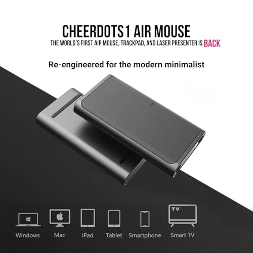 Cheerdots1 Wireless Touchpad Mouse and Presenter Laser Pointer Remote, Dual Modes Bluetooth Low Latency Mouse, Type-C Rechargeable Optical Mouse for PC/Phones/Tablets/Windows/MacOS/Android/iOS
