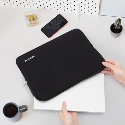 RAINYEAR 14 Inch Laptop Sleeve Case Compatible with 14 Inch Laptop Computer PC Notebook Ultrabook, Protective Soft Padded Lightweight Laptop Carrying Bag Cover, Black - color: Black, size: 14 Inch