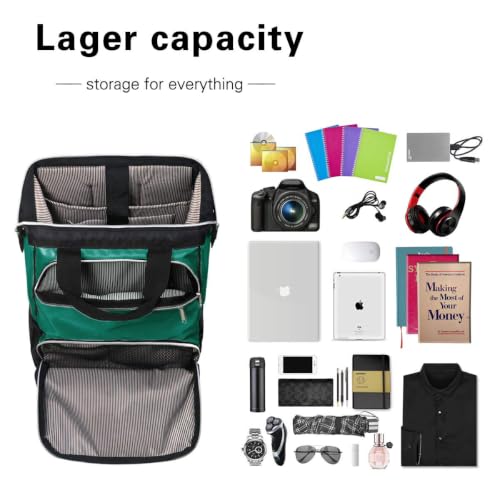 Hap Tim Womens Laptop Backpack, Travel Backpack for Women, Work bag, Nurse bag, Carry on Backpack, Nurses Week Gifts for Women（7651-MB） - color: Dark Green
