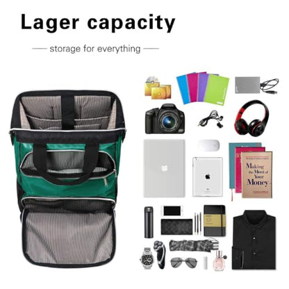 Hap Tim Womens Laptop Backpack, Travel Backpack for Women, Work bag, Nurse bag, Carry on Backpack, Nurses Week Gifts for Women（7651-MB） - color: Dark Green