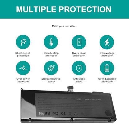 ASUNCELL A1382 A1286 Laptop Battery for 15 inch MacBook Pro 8,2 9,1 MacBook Pro Battery A1286 (Mid 2012 Early 2011 Late 2011) - color: A1382