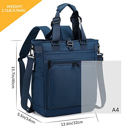 mygreen Tokyo Tote Messenger Backpack Convertible Tote Bag and Backpack, Fits 15.6" Laptop - color: Blue