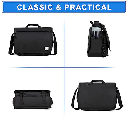 VASCHY Messenger Bag for Men,Water Resistant Casual Satchel Briefcase Fashion Work Bag Crossbody Shoulder Handbag for Women College Campus Black - color: Black