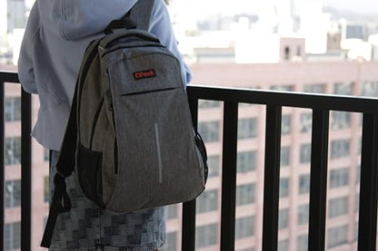 OPACK Laptop Backpack, Business Travel Bag with USB Charging Port, Water Resistant Anti-Theft Computer Backpack, 15.6 Inch, Gray, for Men, Women