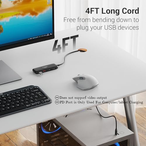 Qeefun USB C Hub 10Gbps, USB 3.2 Hub with 2 USB-C and 2 USB-A Ports, USB 3.2 Gen 2 Splitter with 100W Power Charging Port, USB Port Extender for iPhone, MacBook Air/Pro, Laptops, iPad Pro and More - style: C to 2A2C+PD