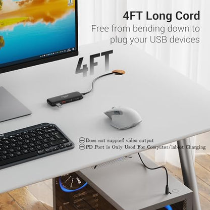 Qeefun USB C Hub 10Gbps, USB 3.2 Hub with 2 USB-C and 2 USB-A Ports, USB 3.2 Gen 2 Splitter with 100W Power Charging Port, USB Port Extender for iPhone, MacBook Air/Pro, Laptops, iPad Pro and More - style: C to 2A2C+PD