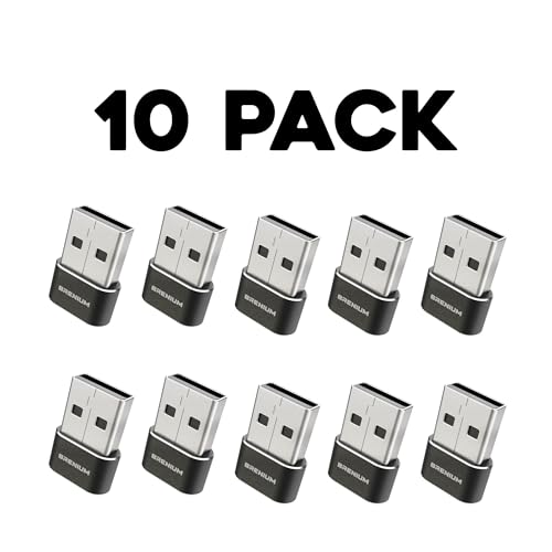 USB to USB C Adapter 10-Pack, Charger Converter for iPhone 14, Samsung Galaxy, iPad, Apple Watch, Type-C Female to A Male (USB-A to USB-C)