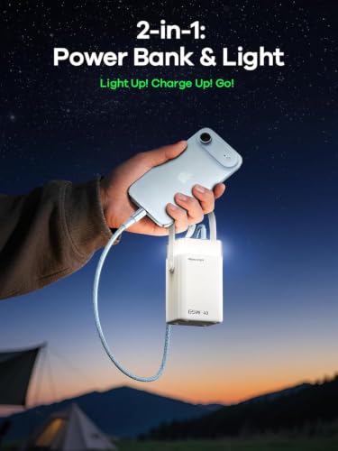 65W Power Bank 40000mAh Laptop Portable Charger Battery Pack - White - color: Glacier White