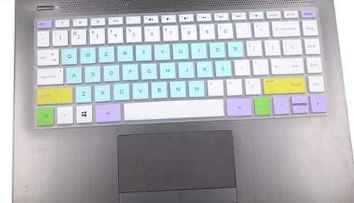 Keyboard Skin Compatible with HP Pavilion x360 14" Touch-Screen 14M-BA/BF/BW/CD/DH Series 14-DH2075NR, HP 14" 14-BA/BF/CM/CF/CE/BW/FQ/DQ/DK/DH/DS/DG/DF Series Laptop (Mix Colors) - color: Mix Colors