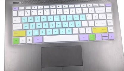Keyboard Skin Compatible with HP Pavilion x360 14" Touch-Screen 14M-BA/BF/BW/CD/DH Series 14-DH2075NR, HP 14" 14-BA/BF/CM/CF/CE/BW/FQ/DQ/DK/DH/DS/DG/DF Series Laptop (Mix Colors) - color: Mix Colors
