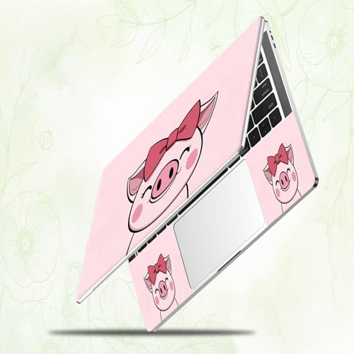 Laptop Skin Sticker Decal, Universal Reusable Vinyl Laptop Cover for 12" 13" 13.3" 14" 15" 15.4" 15.6" Notebook PC, Waterproof Scratch-Resistant with 2 Wrist Pads, Easy to Apply & Remove,Cute Pink Pig - color: Cute Pink Pig